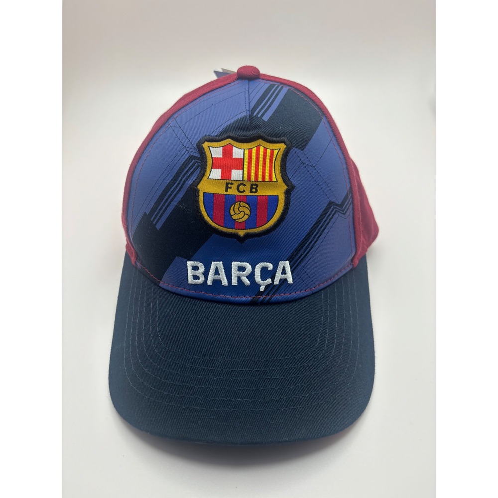 FC Barcelona Barca Soccer Hat Blue Burgundy Adjustable Snapback Cap One Size New